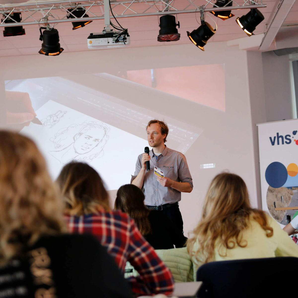 Maxim teaches art in schools and academies